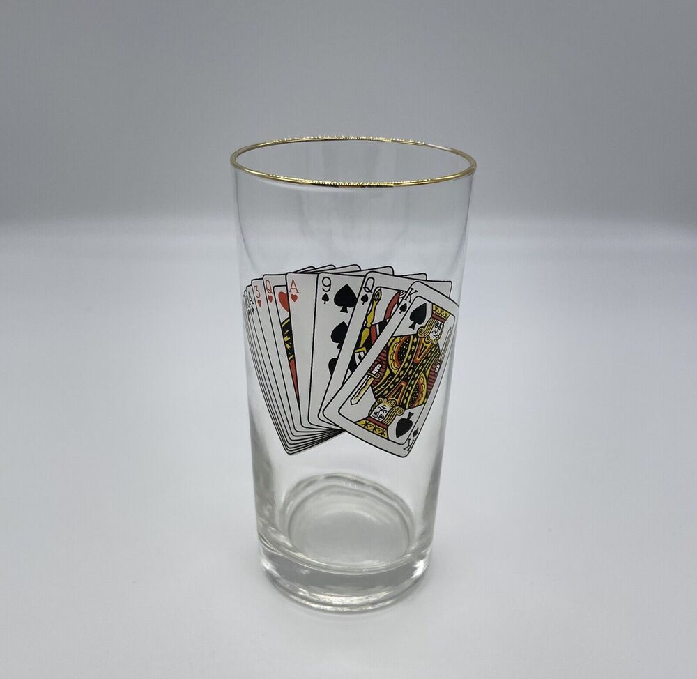1 Vintage High Ball Heavy Glass Bourbon Whiskey Playing Cards